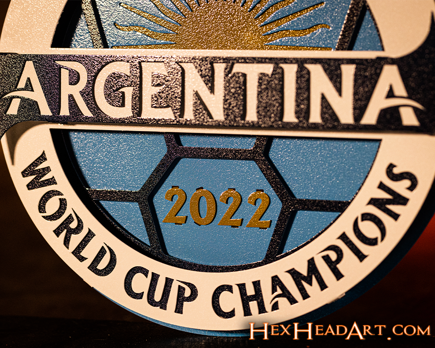 Argentina World Cup 2022 Champions Gift Size 3D Metal Wall Art