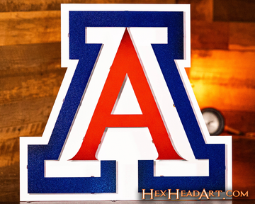 Arizona Wildcats  "A" 3D Vintage Metal Wall Art