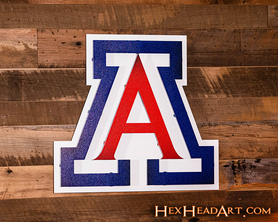 Arizona Wildcats  "A" 3D Vintage Metal Wall Art