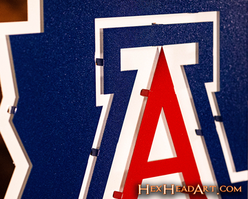 Arizona Wildcats  "A on STATE"  3D Vintage Metal Wall Art