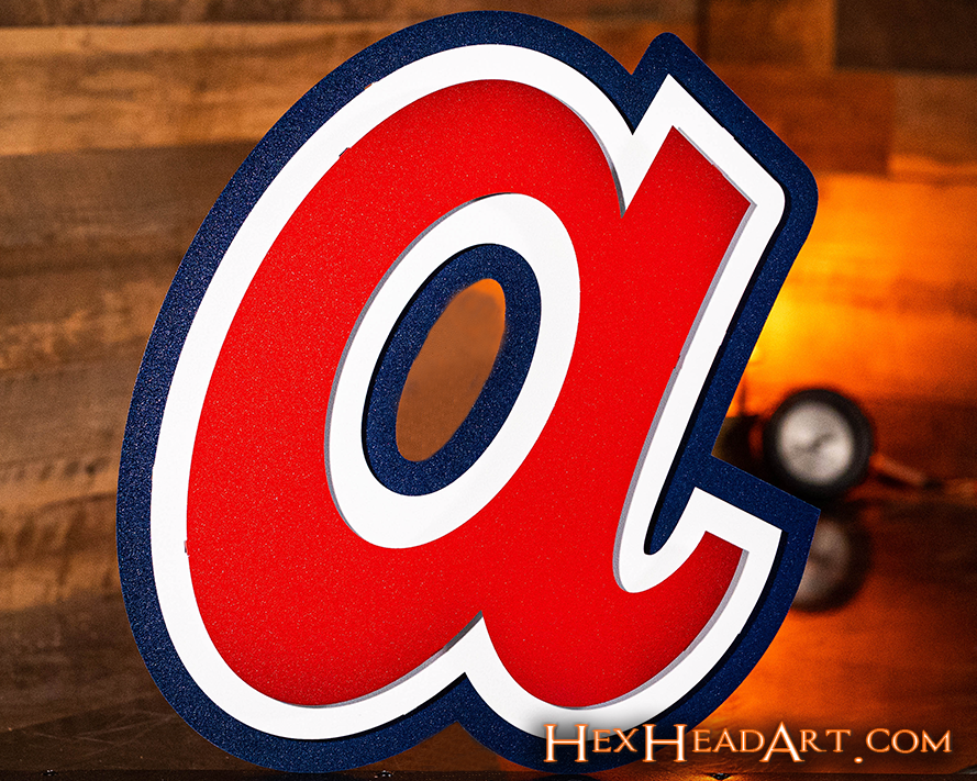 Atlanta Braves 1972-1980 "a" 3 layer Vintage Metal Wall Art