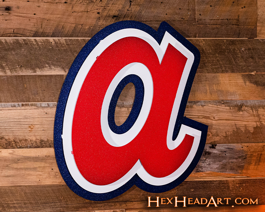 Atlanta Braves 1972-1980 "a" 3 layer Vintage Metal Wall Art