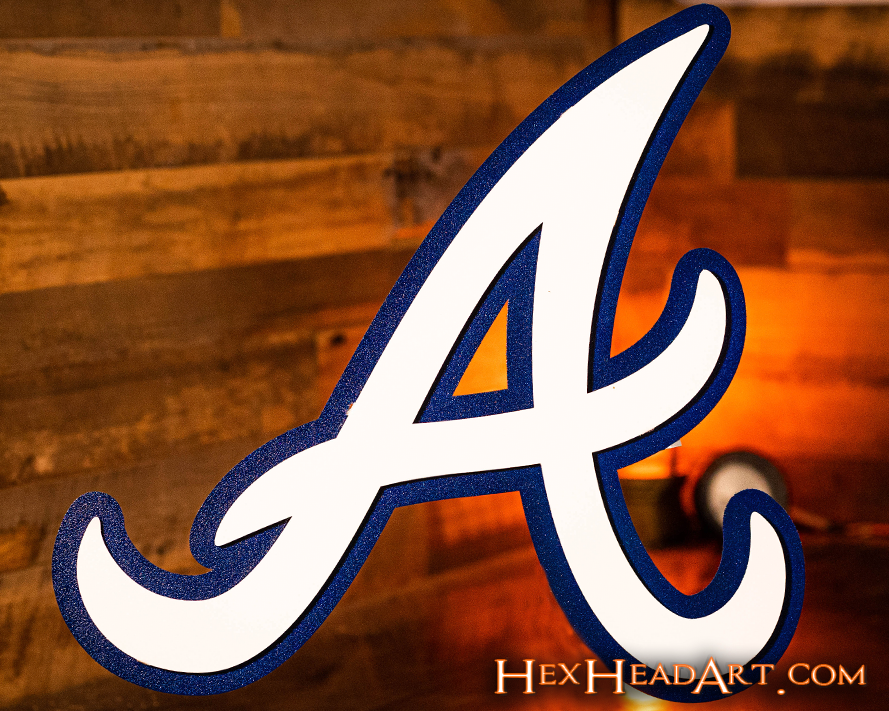 Atlanta Braves White on Blue "A" 3D Metal Wall Art