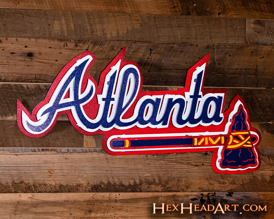 Atlanta Braves Script "ATLANTA" 3D Metal Wall Art