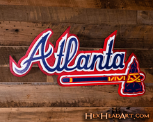 Load image into Gallery viewer, Atlanta Braves Script &quot;ATLANTA&quot; 3D Metal Wall Art
