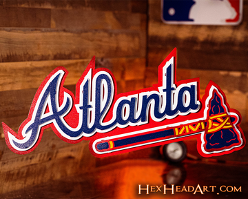 Atlanta Braves Script "ATLANTA" 3D Metal Wall Art