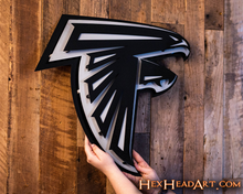 Load image into Gallery viewer, MONOCHROME - Atlanta Falcons 3D Vintage Metal Wall Art
