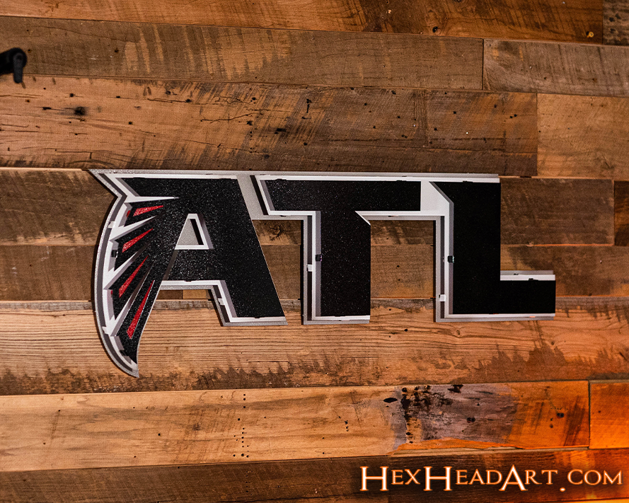 Atlanta Falcons "ATL" 3D Vintage Metal Wall Art