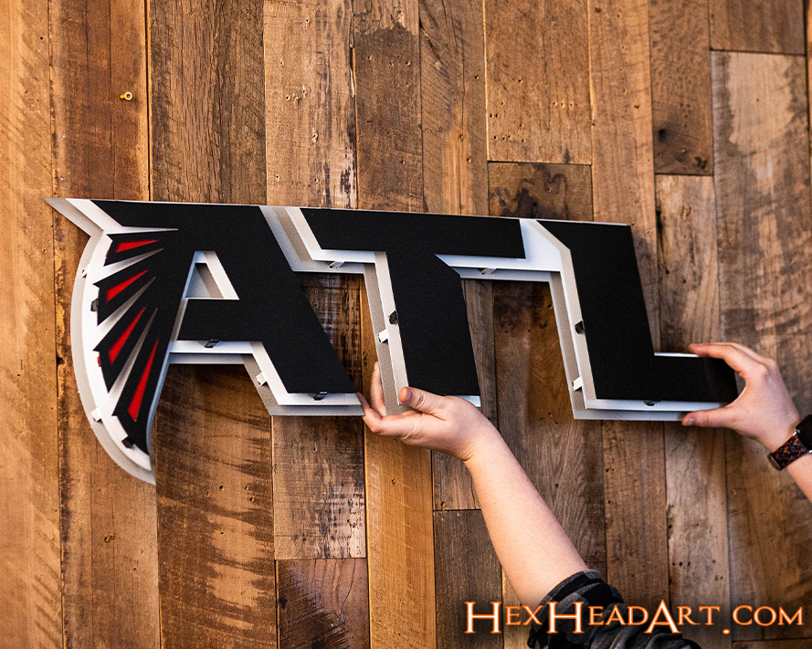 Atlanta Falcons "ATL" 3D Vintage Metal Wall Art
