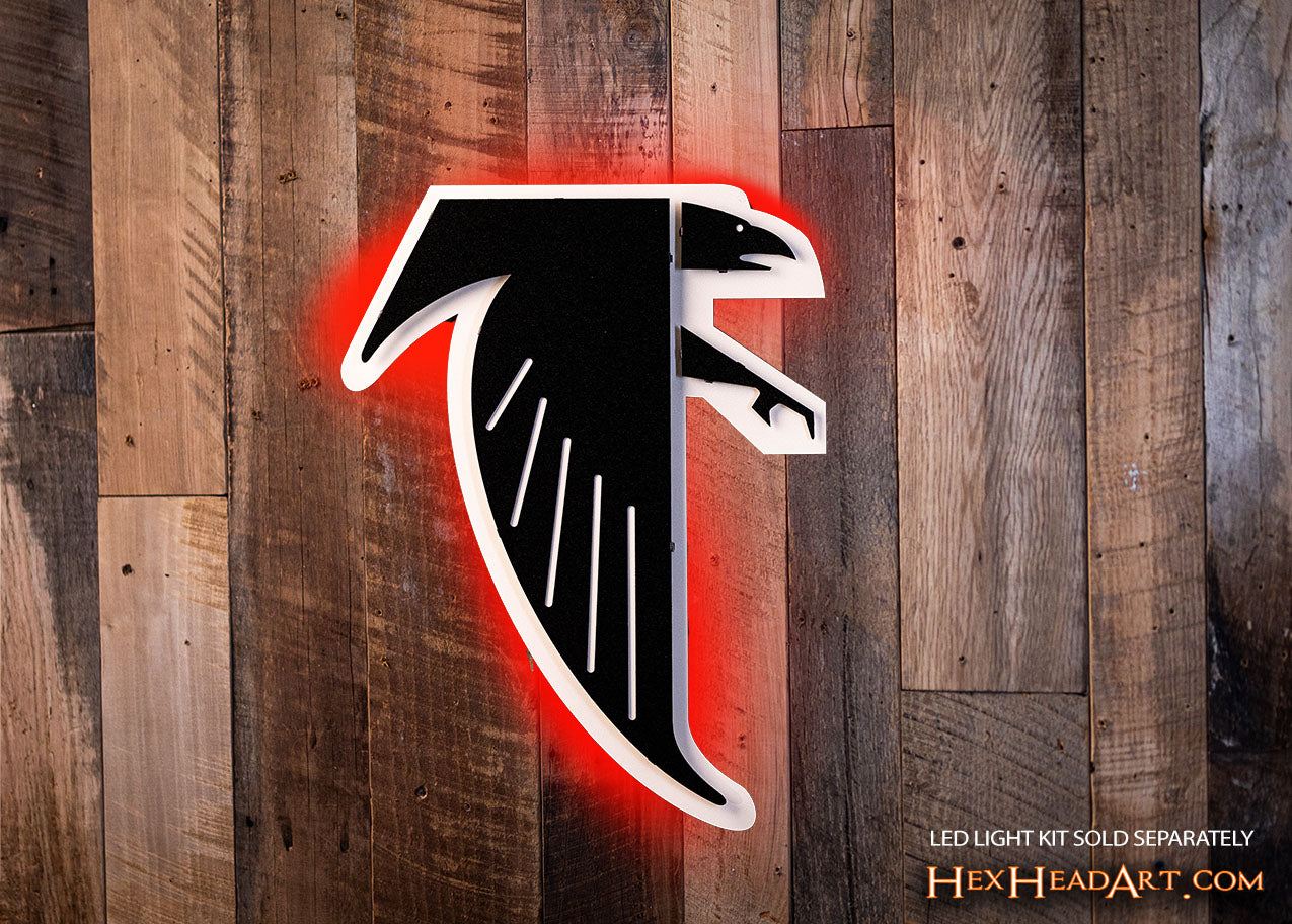 Atlanta Falcons RETRO Dirty Bird Original White 3D Vintage Metal Wall Art  - Hex Head Art