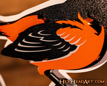 Baltimore Orioles Script with Bird 3D Metal Wall Art