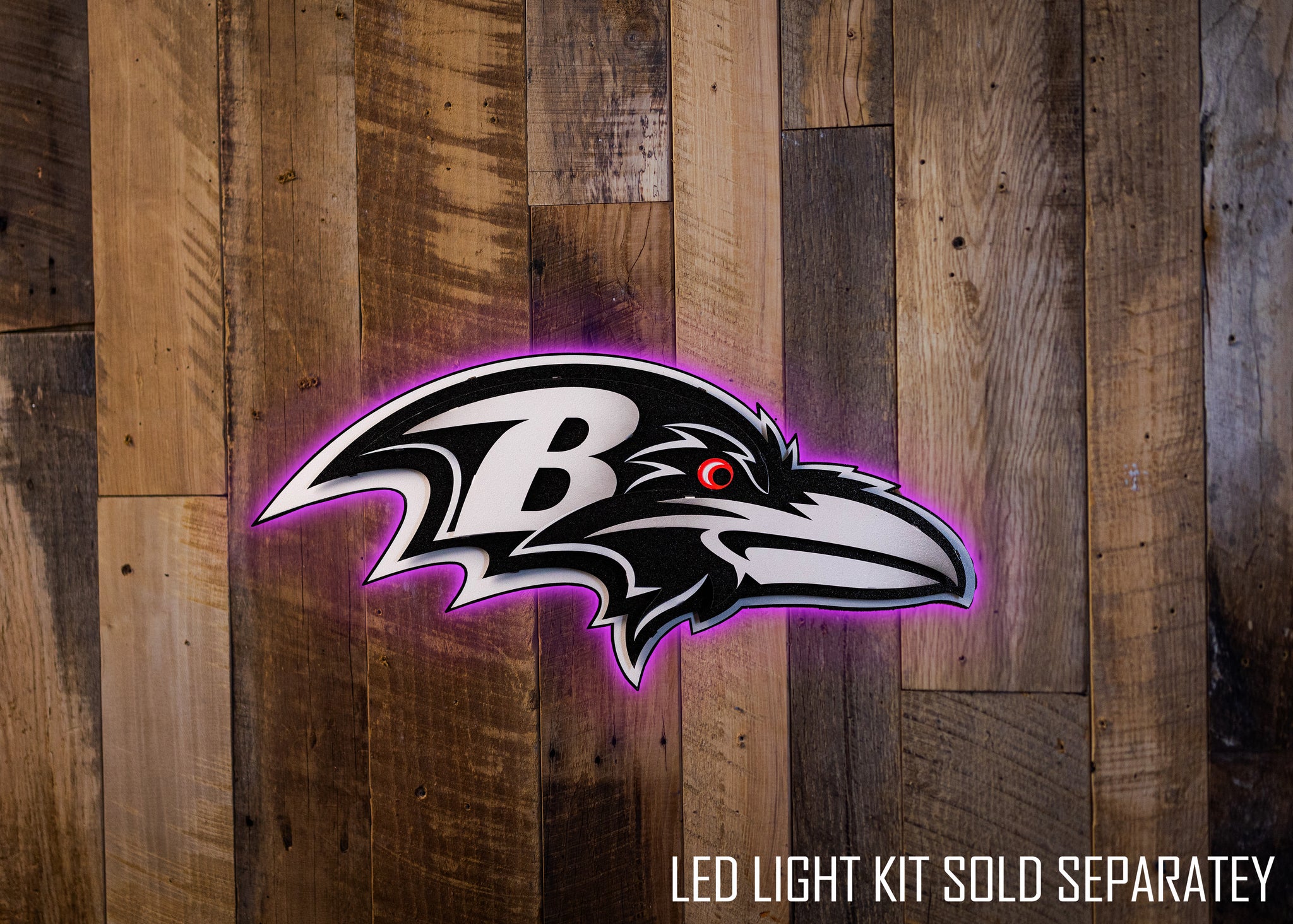 Baltimore Ravens Raven Mascot 3D Vintage Metal Wall Art XXL- Hex Head Art