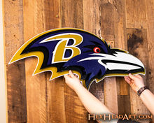 Load image into Gallery viewer, Baltimore Ravens &quot;Raven Mascot&quot; 3D Vintage Metal Wall Art
