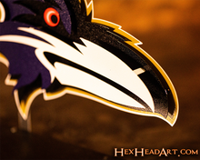 Load image into Gallery viewer, Baltimore Ravens &quot;Raven Mascot&quot; 3D Vintage Metal Wall Art
