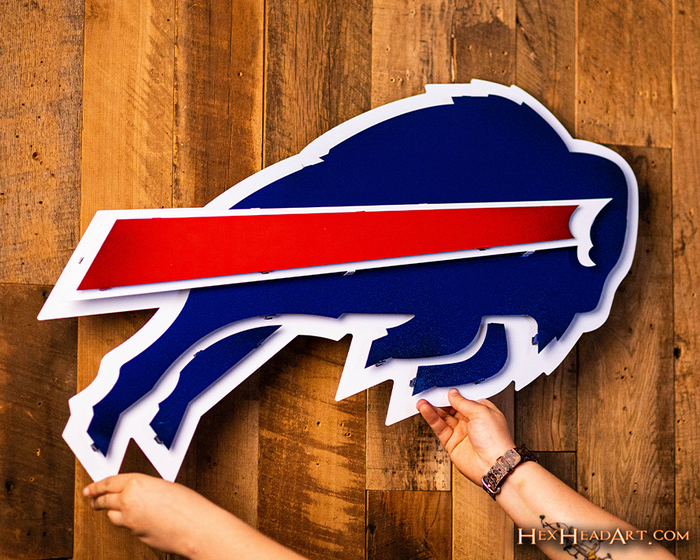 Buffalo Bills 3D Vintage Metal Wall Art – Hex Head Art