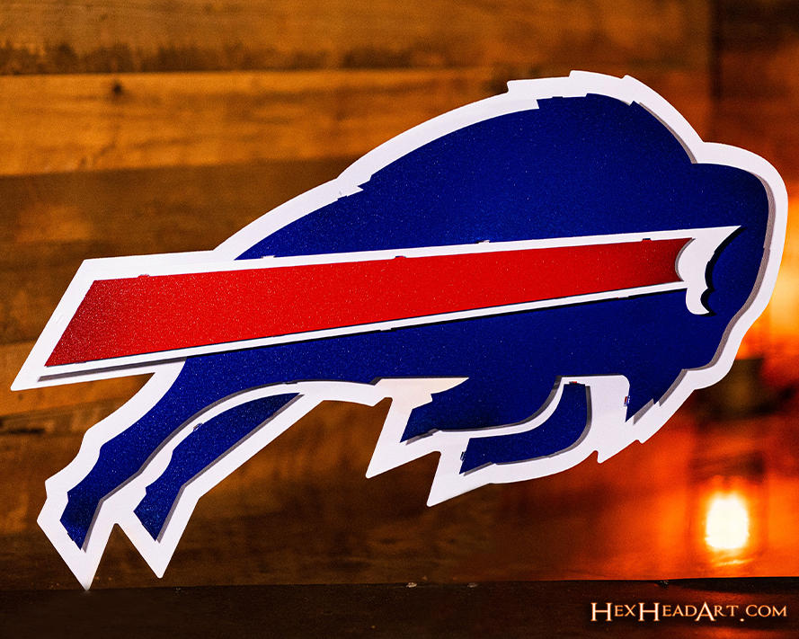 Buffalo Bills 3D Vintage Metal Wall Art - Gift Collection -- 16.5" x 11"