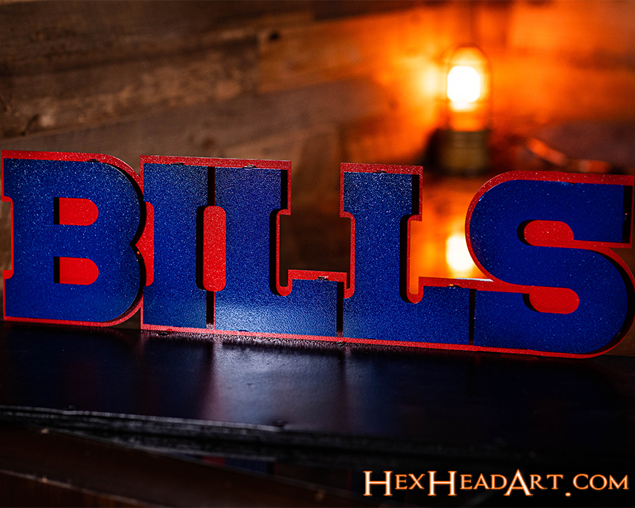 Buffalo Bills "BILLS" 3D Vintage Metal Wall Art