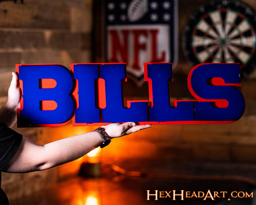 Buffalo Bills "BILLS" 3D Vintage Metal Wall Art