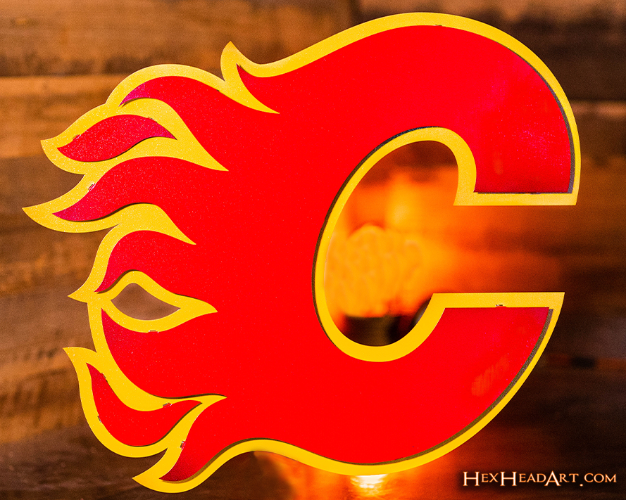 Calgary Flames NHL 3D Vintage Metal Wall Art