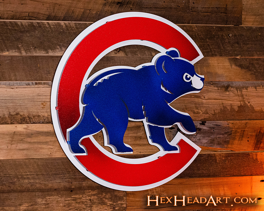 Chicago Cubs "Walking Cub" Logo 3D Metal Wall Art