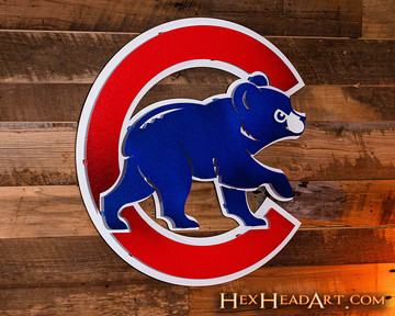 Chicago Cubs "Walking Cub" Logo 3D Metal Wall Art
