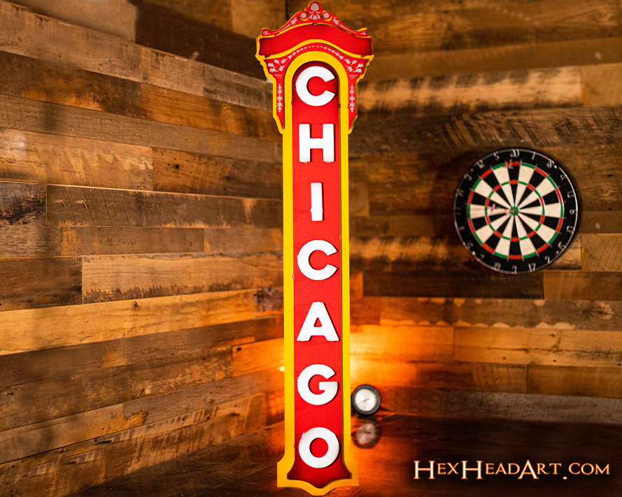 Chicago Theater 3D Vintage Metal Wall Art