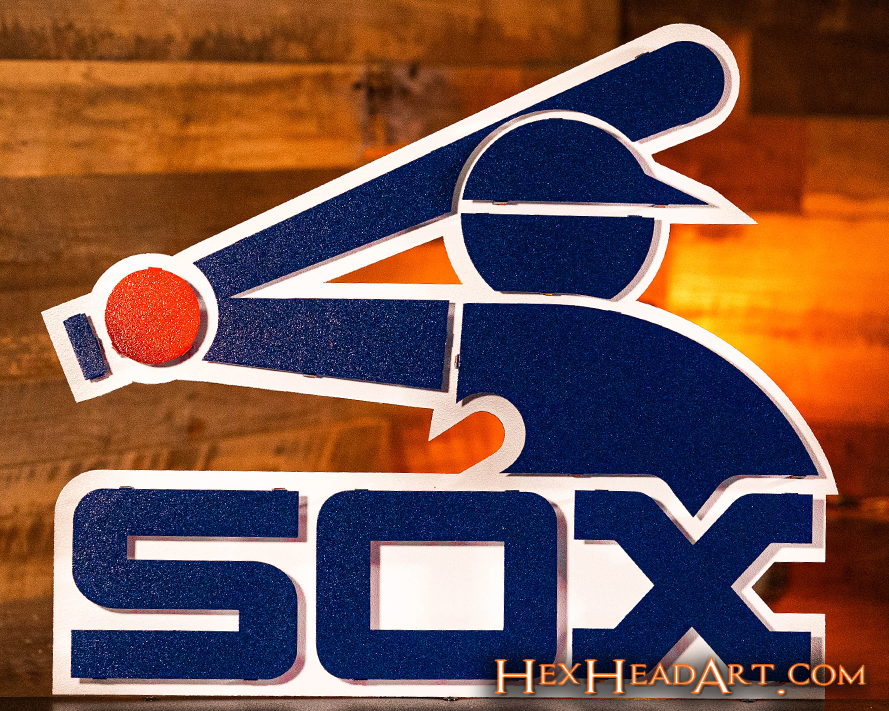 Chicago White Sox Retro Batter Logo 3D Metal Wall Art