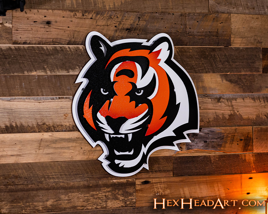 Cincinnati Bengals "Tiger Mascot" 3D Vintage Metal Wall Art