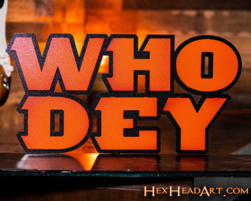 Cincinnati Bengals "WHO DEY" 3D Vintage Metal Wall Art