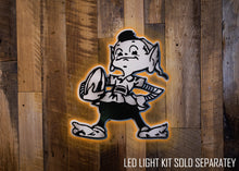 Load image into Gallery viewer, MONOCHROME - Cleveland Browns &quot;Brownie&quot; 3D Vintage Metal Wall Art
