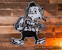 Load image into Gallery viewer, MONOCHROME - Cleveland Browns &quot;Brownie&quot; 3D Vintage Metal Wall Art
