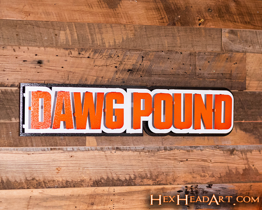 Cleveland Browns "DAWG POUND" 3D Vintage Metal Wall Art