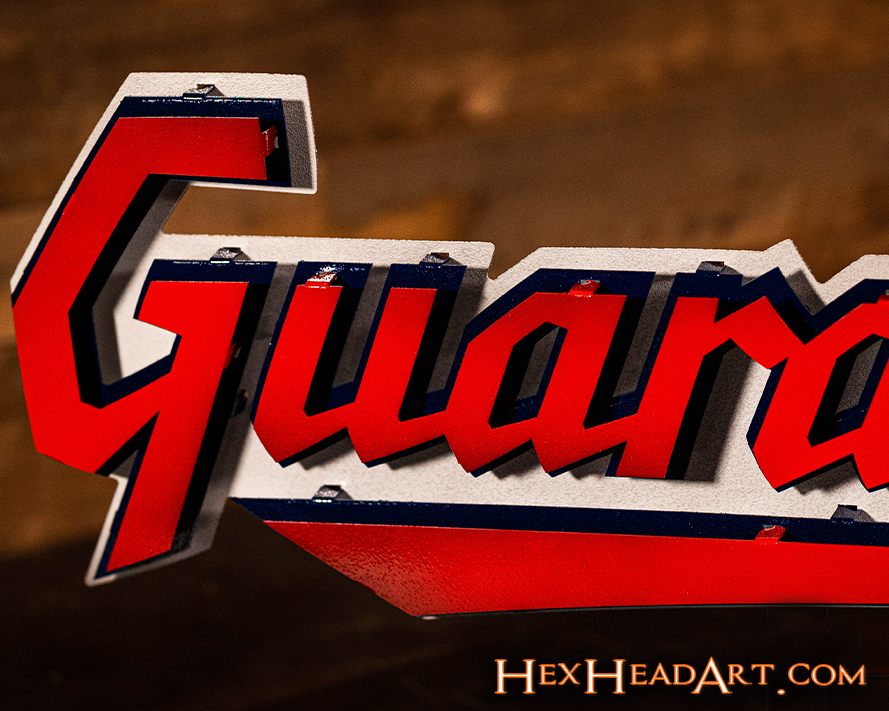 Cleveland Guardians Script "GUARDIANS"  3D Vintage Metal Wall Art