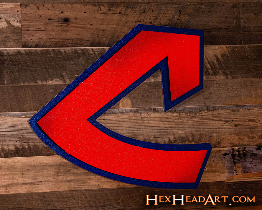 Cleveland Indians Retro C Logo 3D Metal Wall Art