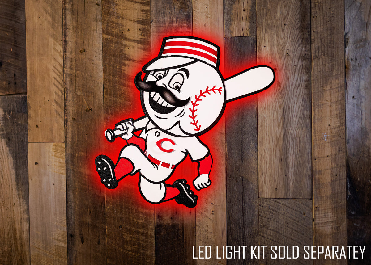 Cincinnati Reds Mr. Red 3D Metal Artwork – Hex Head Art