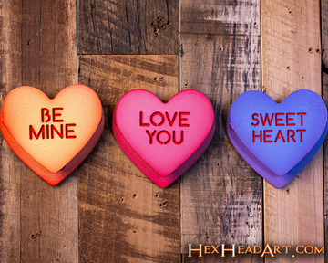 Be My Valentine Candy Hearts 3D Vintage Metal Wall Art Set of 3