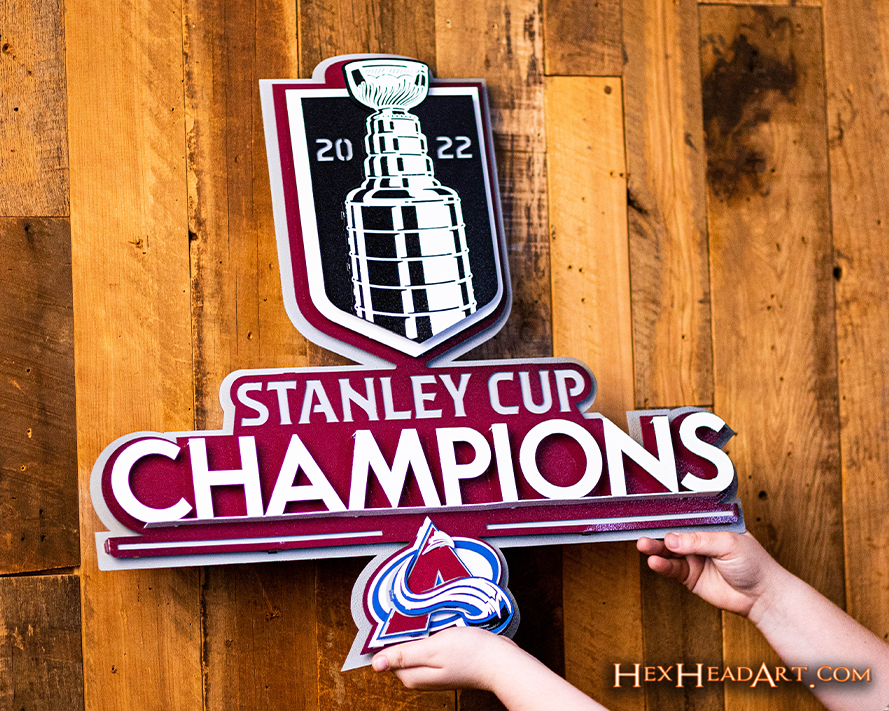 Colorado Avalanche 2022 Stanley Cup Champions 3D Vintage Metal Wall Art
