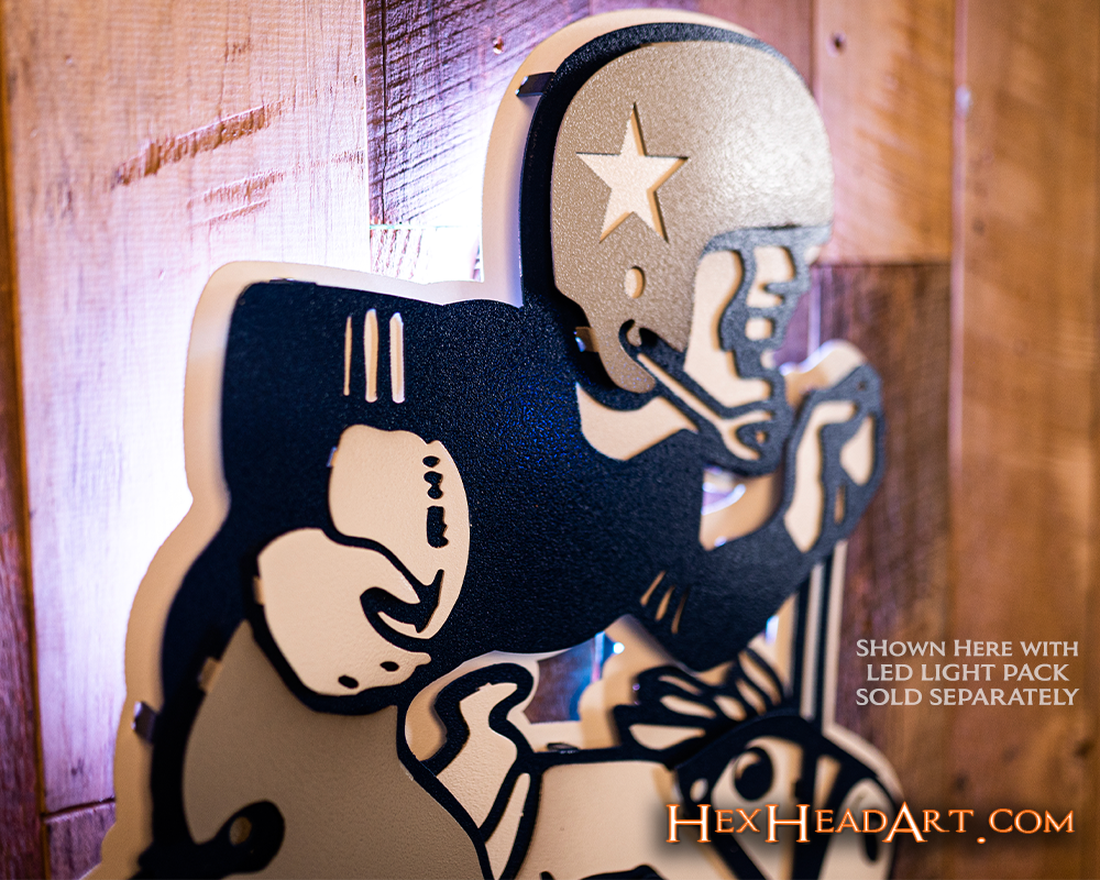 Side view of Dallas Cowboys Retro "1969 Cowboy" 3D Metal Wall Art