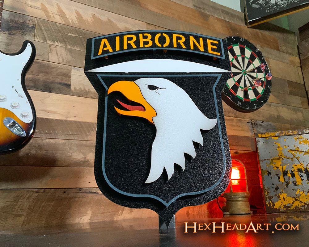 US Army 101st Airborne Patch 3D Metal Wall Art