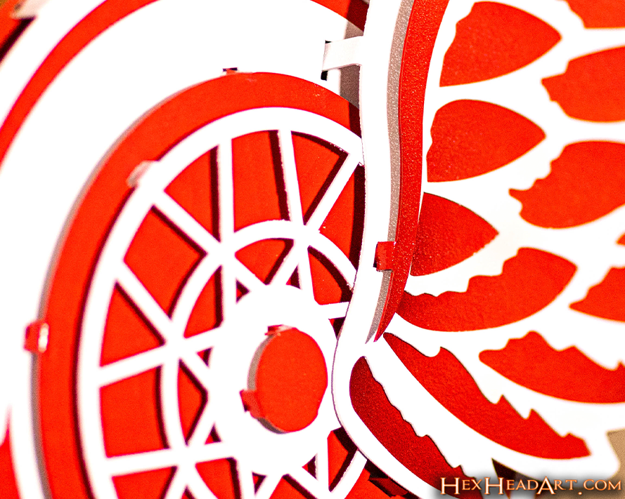 Detroit Red Wings 3D Vintage 9 LAYER Metal Wall Art