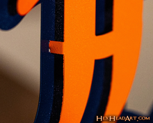 Load image into Gallery viewer, Detroit Tigers &quot;D&quot; - Orange/Navy 3D Vintage Metal Wall Art
