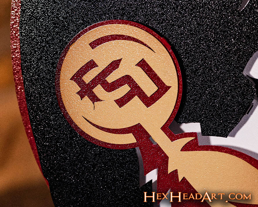 Florida State Seminole Crest 3D Vintage Metal Wall Art