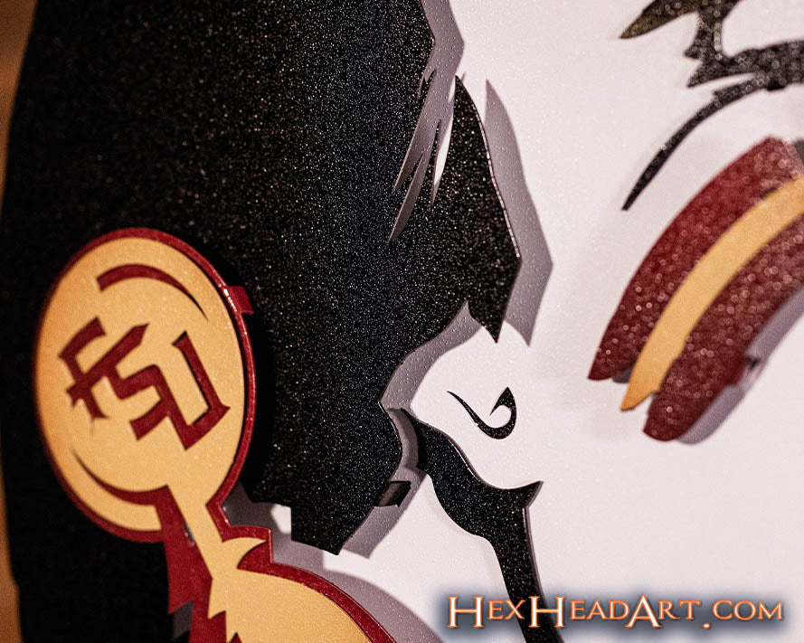 Florida State Seminole Crest 3D Vintage Metal Wall Art