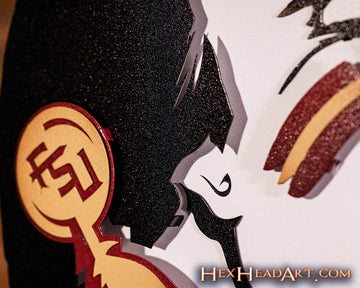 Florida State Seminole Crest 3D Vintage Metal Wall Art