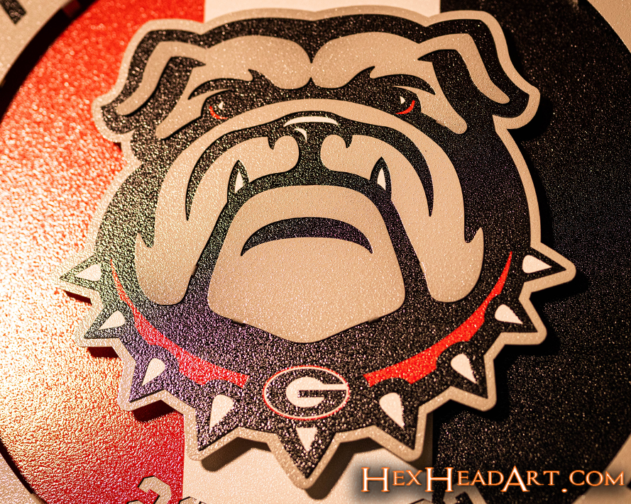 Georgia Bulldogs Hex Head Exclusive 2022 Championship 3D Vintage Metal Wall Art