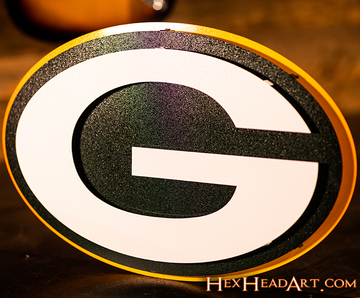 Side View Green Bay Packers "G" 3D Metal Wall Art