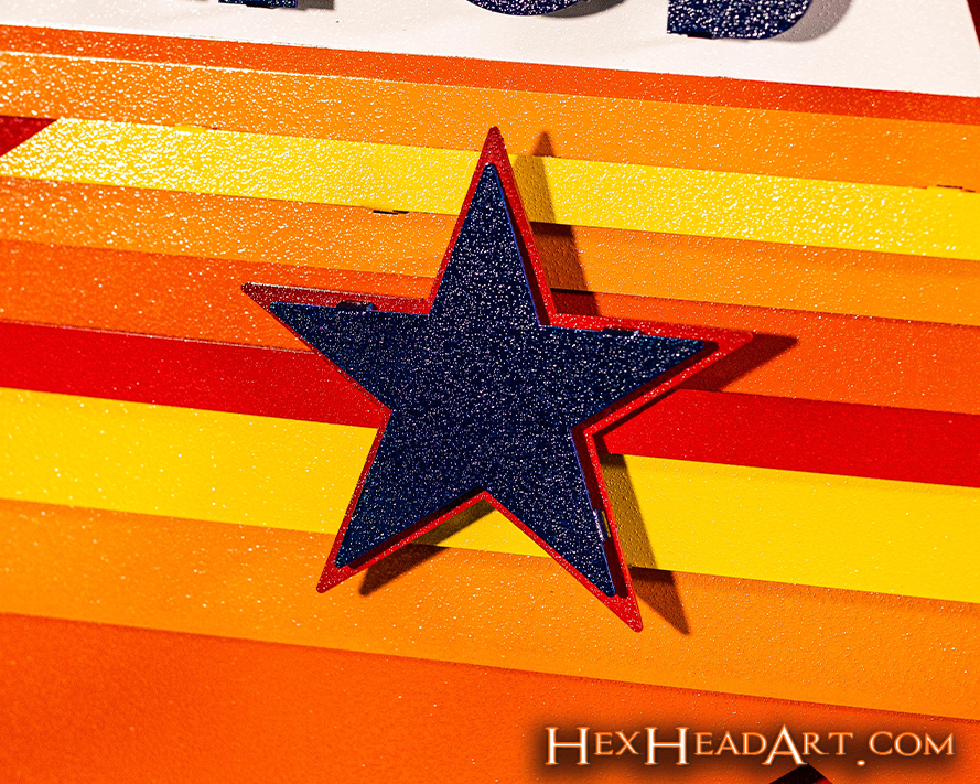 Houston Astros Retro Logo 3D Metal Metal Wall Art