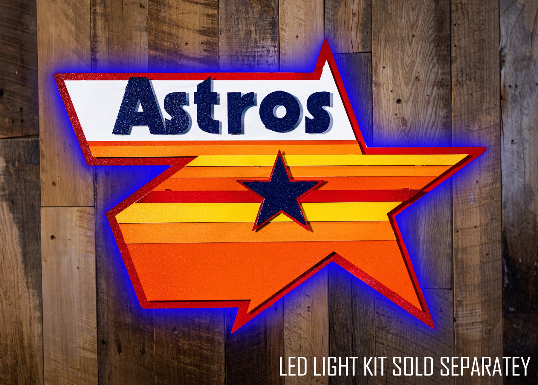 Houston Astros Retro Logo 3D Metal Artwork – Hex Head Art