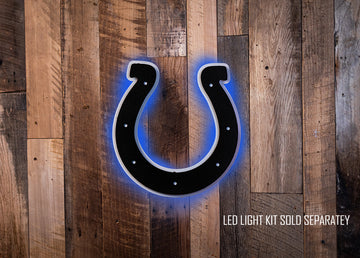 MONOCHROME - Indianapolis Colts Horseshoe 3D Vintage Metal Wall Art