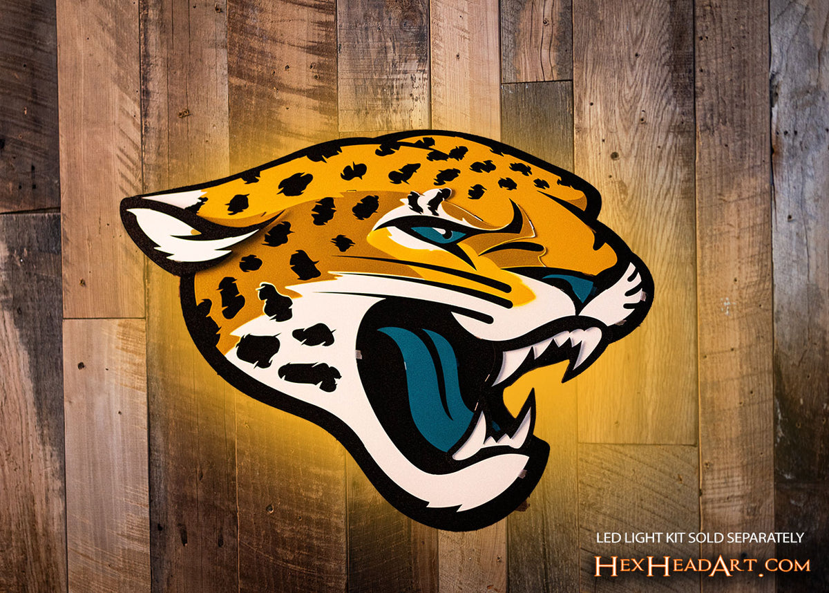 Jacksonville Jaguars 3D Vintage Metal Wall Art Hex Head Art